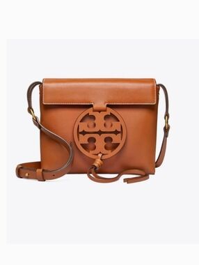 Tory Burch Brown Leather Crossbody with Signature Cutout